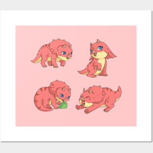 Triceratops - Pink Posters and Art